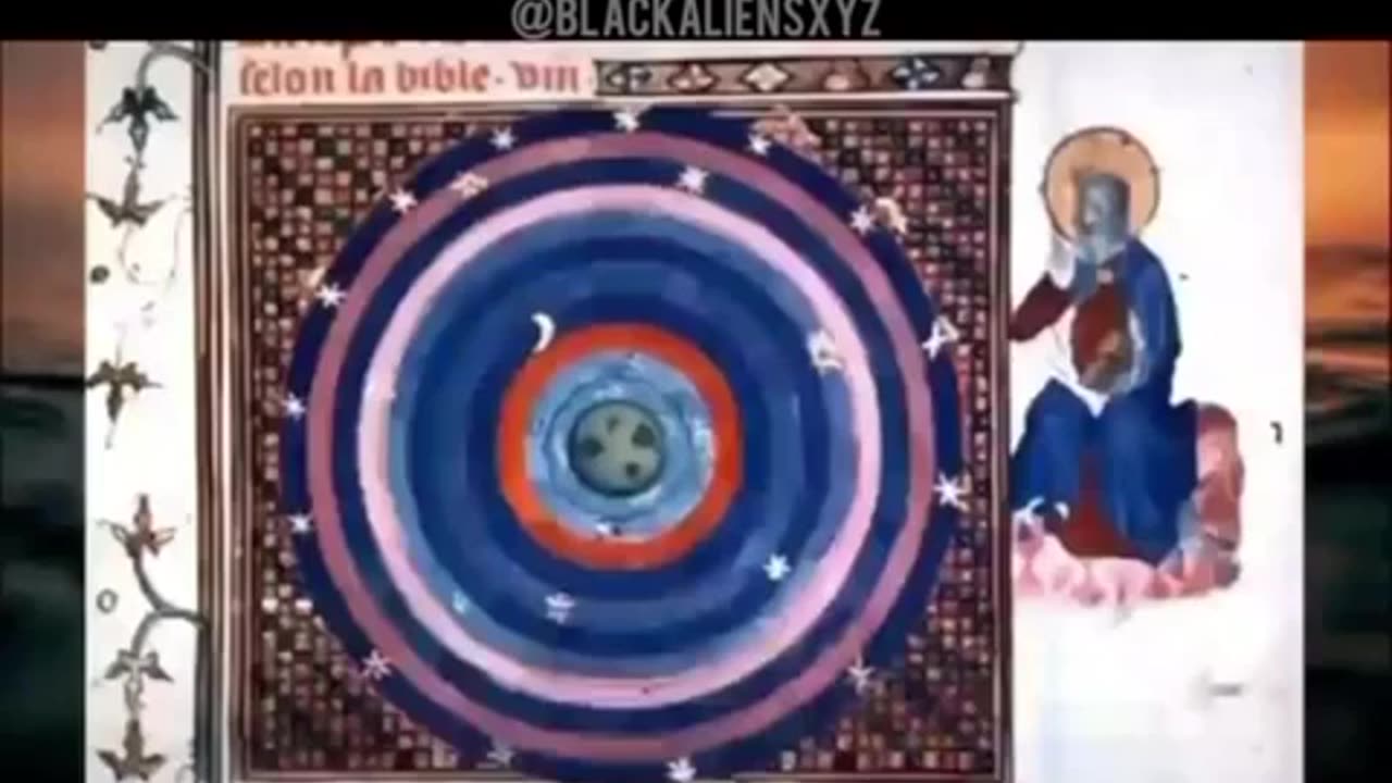 A Flat plane, the black sun, the natural sun, moon and the northern lights