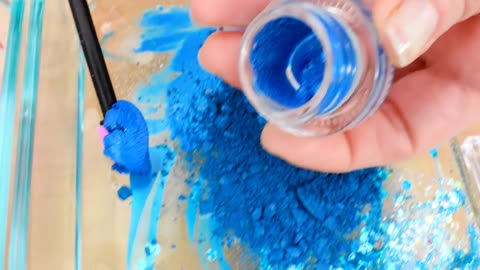 Rose vs Blue - Mixing Makeup Eyeshadow Into Slime! Special Series 87 Satisfying