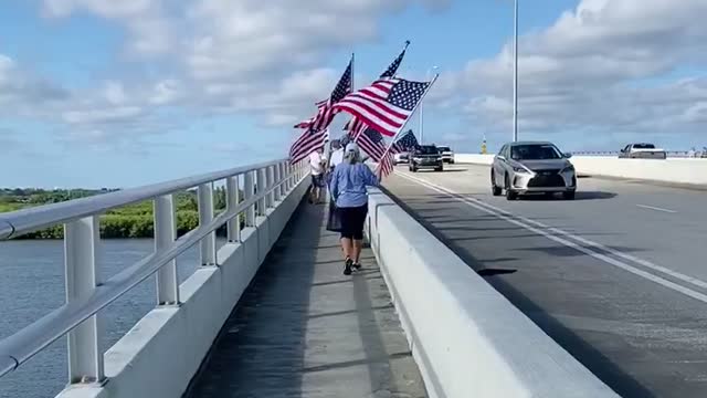 American Flag Walk Jan 8, 2022 - Vero Beach, FL - *We walk Barber Bridge every Saturday 10 am*