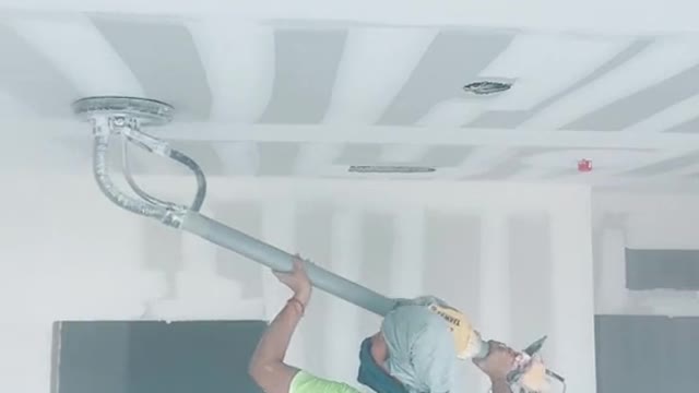 Working hard on stilts