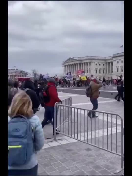 DC Police Welcome "Protesters" inside barricades to Capitol Building.