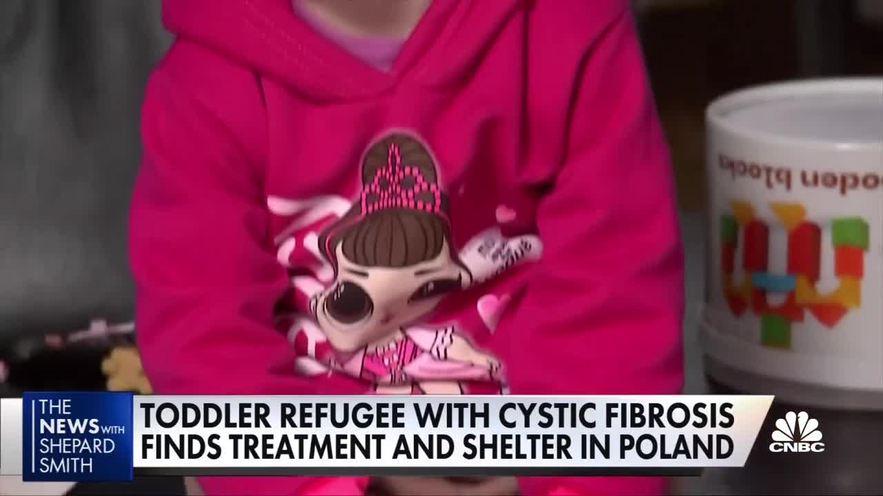 Ukrainian toddler with cystic fibrosis flees home to find treatment in Poland