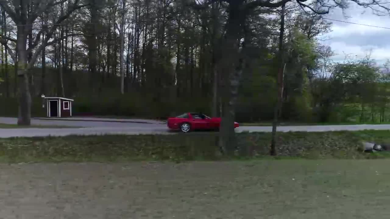 Classic red sports car