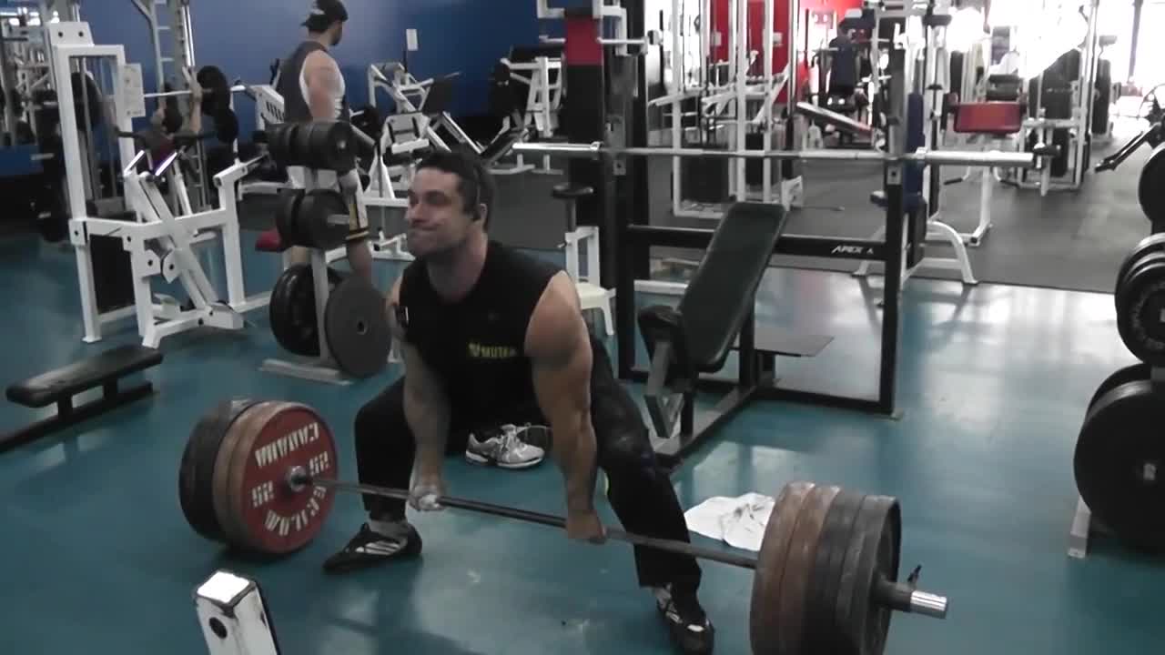 Greg _Mutant_ Doucette 620 for 10 deadlift belt only 10 weeks out Canadian Bodybuild Nats.