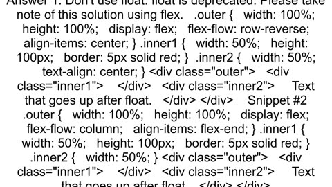 Float right changing position of next element