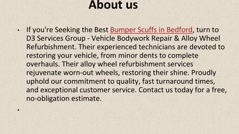 Get The Best Bumper Scuffs in Bedford.