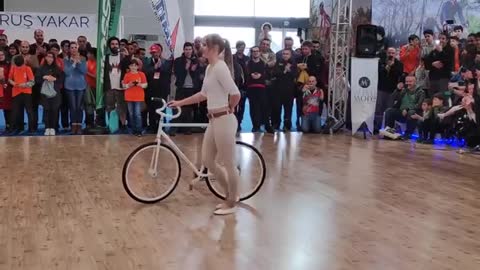 Girl Biker Performs - You Must See