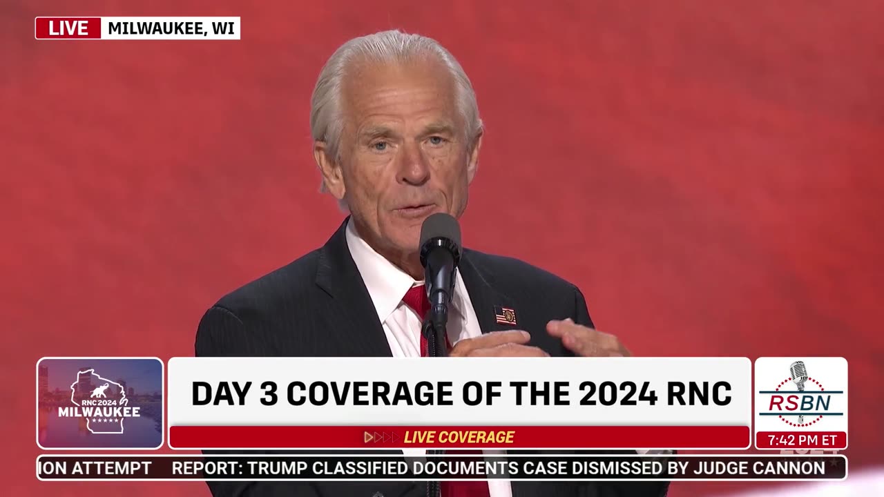 Peter Navarro Speaks at 2024 RNC in Milwaukee, WI - 7/17/2024