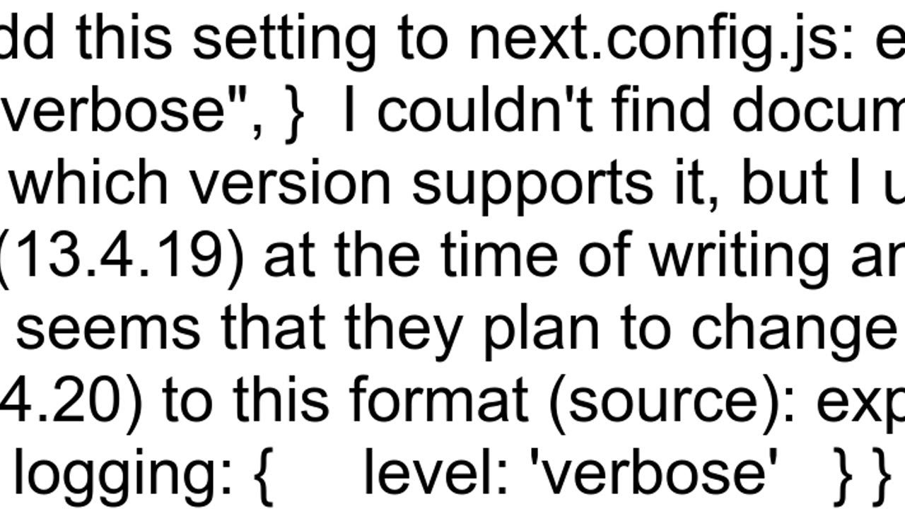 How to turn on NextJS FETCH debugging in console It was available in Next 1344 and is gone in Next