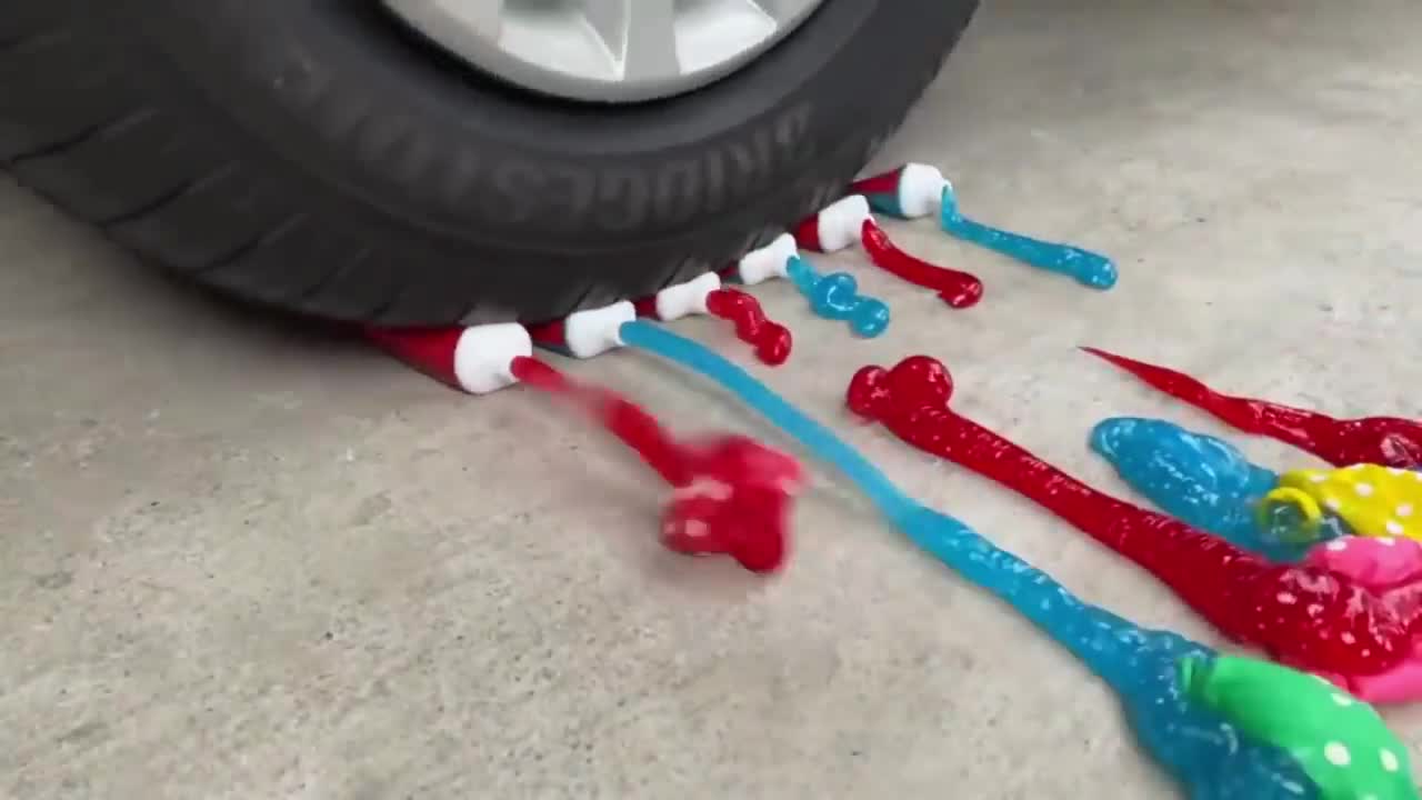 Satisfying & Relaxing Crushing Crunchy & Soft Things by Car Videos, asmr video