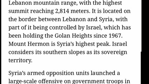 Israel takes control over Syria's side of Mount Hermon in Golan Heights - TASS.