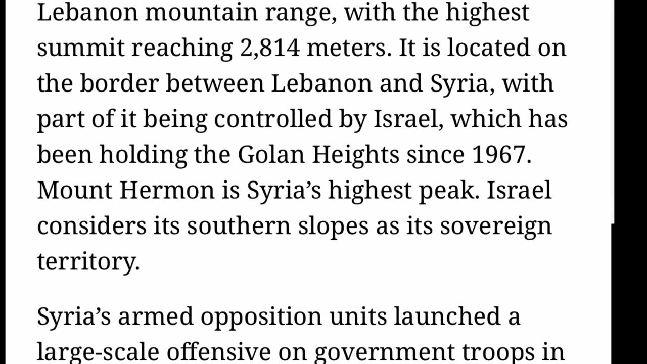 Israel takes control over Syria's side of Mount Hermon in Golan Heights - TASS.