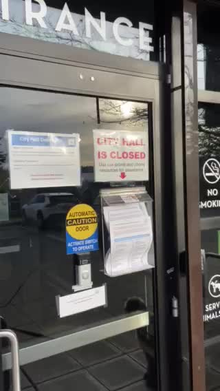 City Hall is closed in Kirkland, Washington