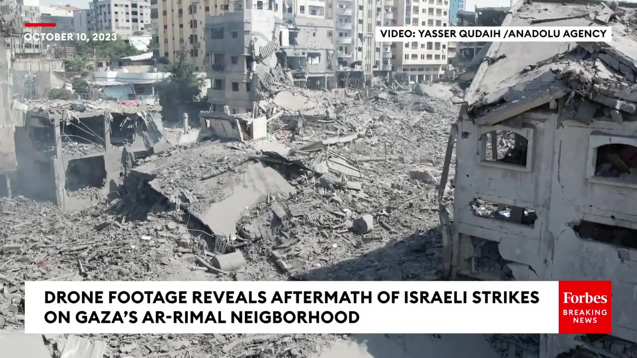 Drone Footage Reveals Extent Of Damage To Gaza's ar-Rimal Neighborhood Following Israeli Strikes#228