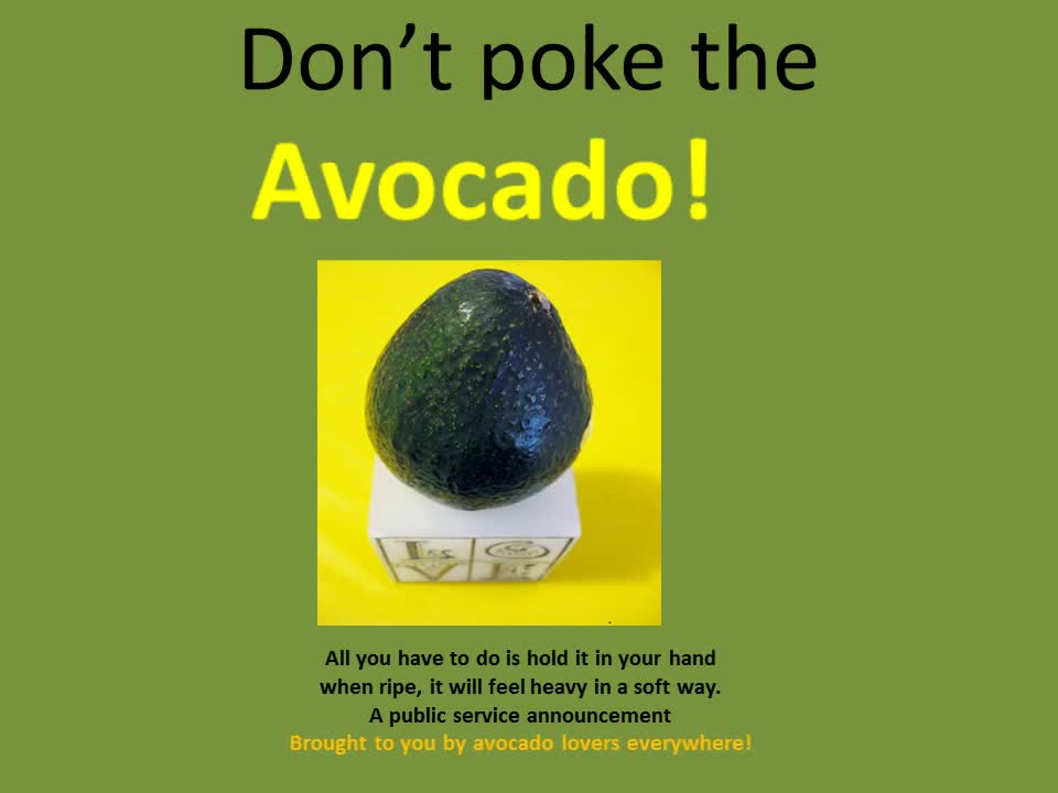 Avocado PSA Don't Poke the Avocado!