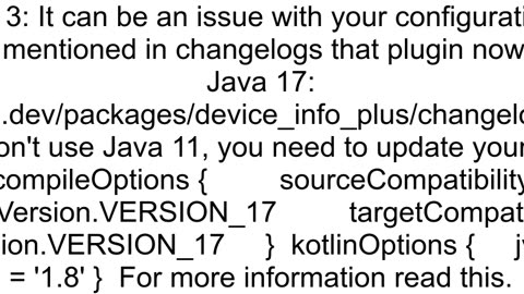 Flutter Error invalid source release 17