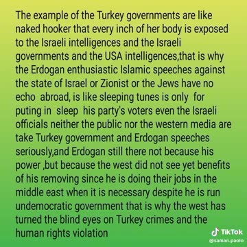 THE EXAMPLE OF TURKEY AND ITS GOVERNMENT IS LIKE A HOOKER