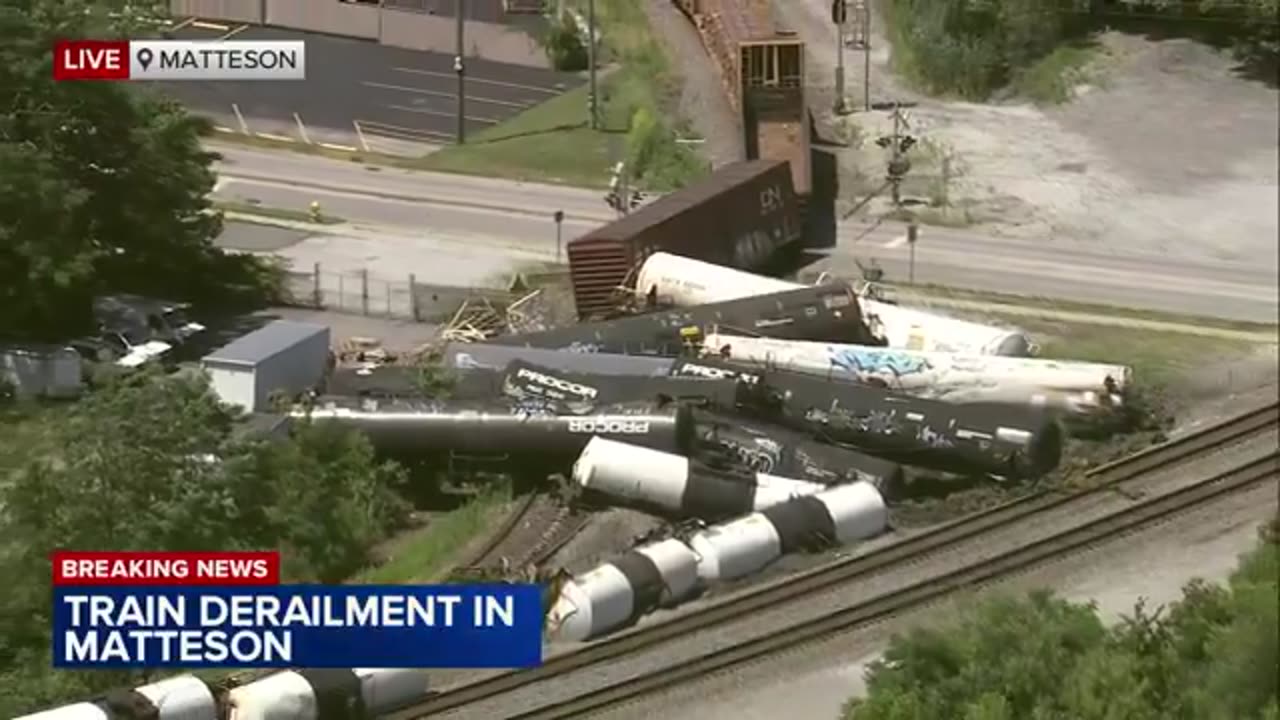 BREAKING: Train derails in Matteson, Illinois; 'long-term' evacuations underway