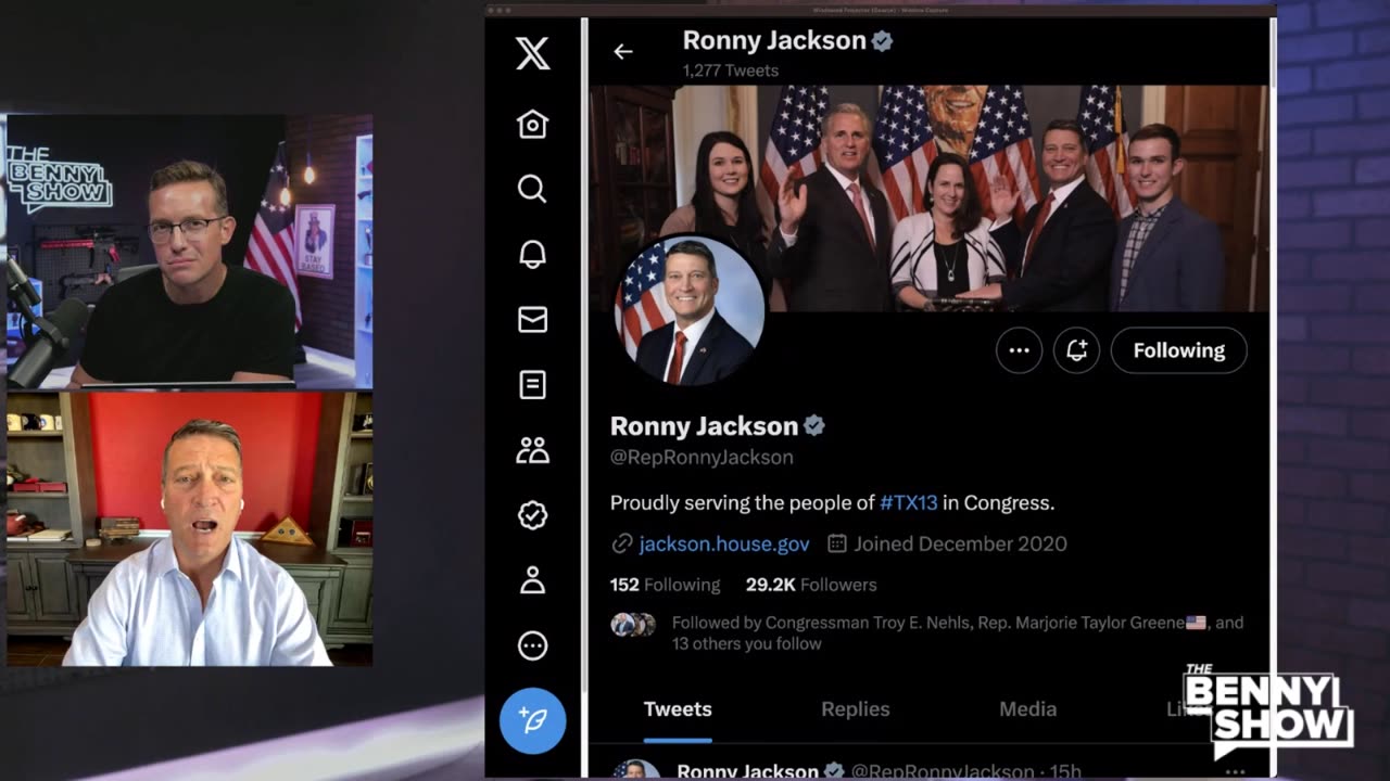 Ronny Jackson on the Benny Johnson Show 8/2/2023