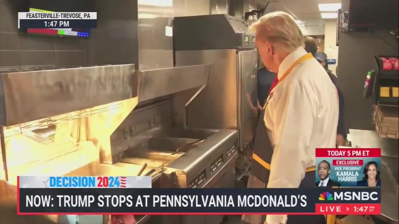 MSNBC having a complete meltdown over Trump visiting a McDonald’s