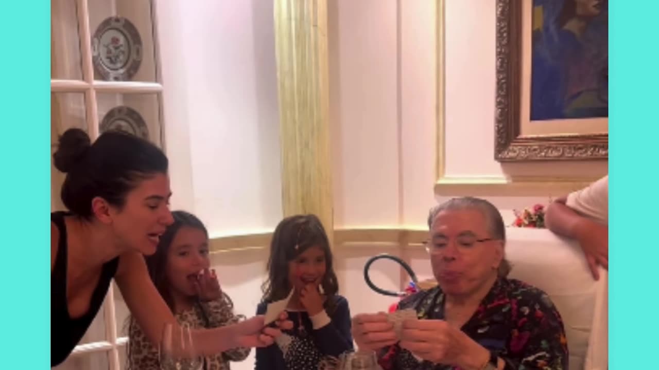 Patrícia Abravanel mostra 'gracinhas' de Silvio Santos em jantar de família.