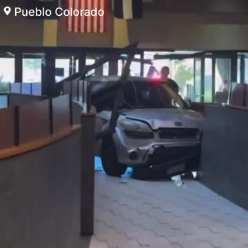 A man, making threats of shooting, has driven his car into a food court at a mall in Pueblo, Co.