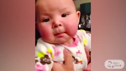 Cute baby laughing