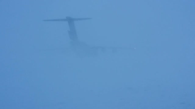 C-17 Globemaster taking off from CFS Alert Nunavut.