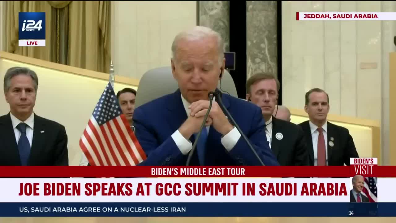 #biden President Biden speaks at the GCC+3 Summit in Jeddah