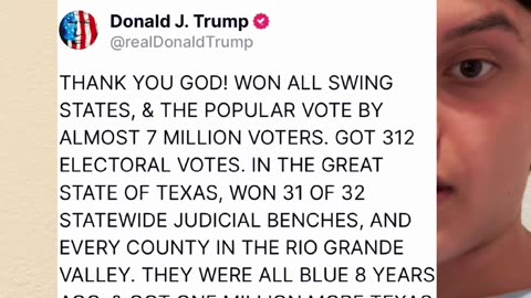 Donald Trump won the election with 312 electoral votes and 75 million popular votes.