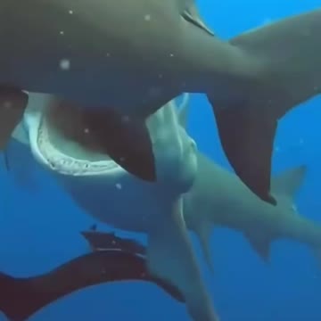 hungry megalodon shark eats friend