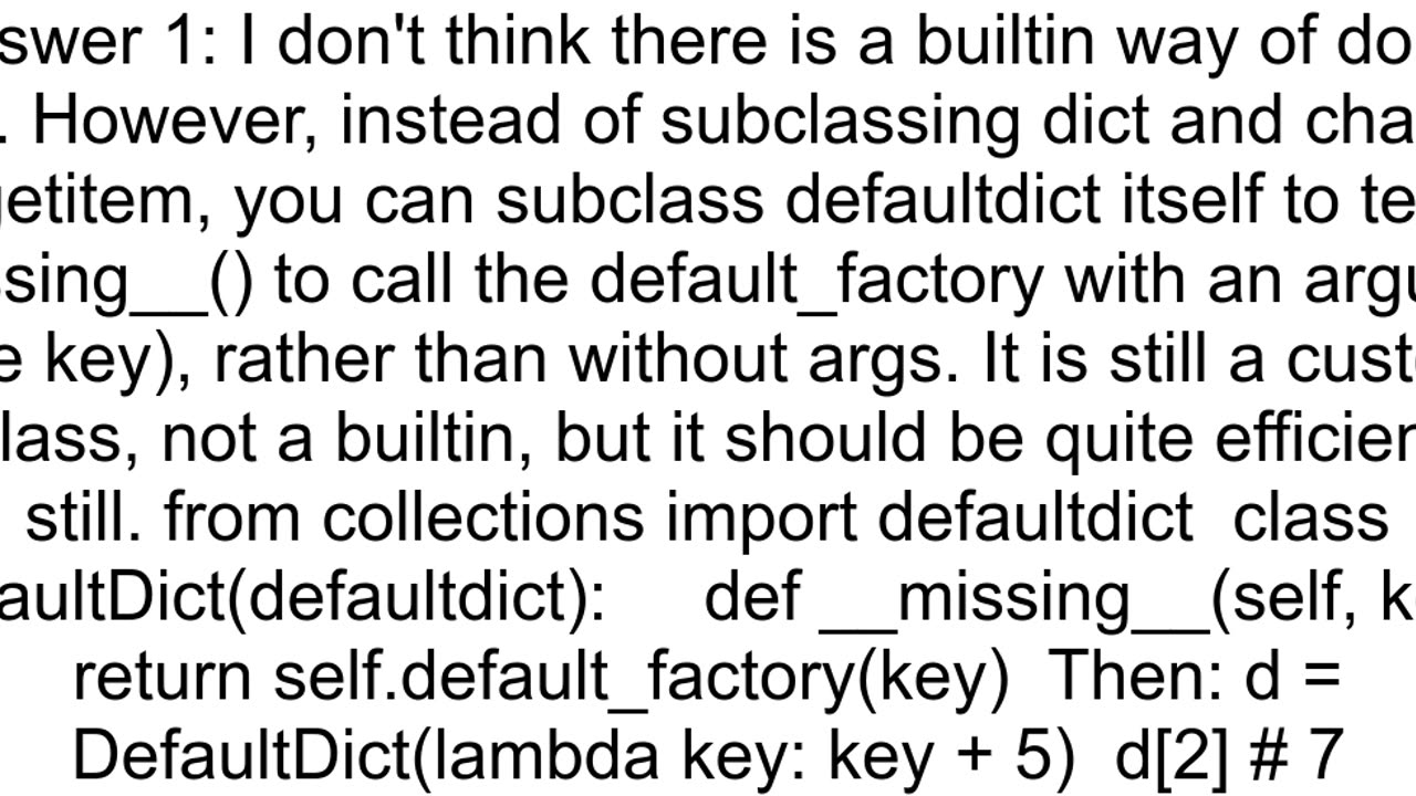 Python dict with default value based on key