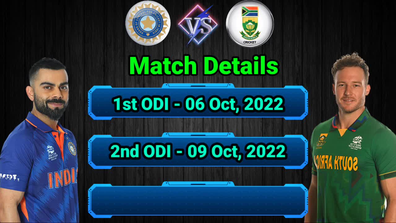 South Africa tour of India ODI Series 2022 schedule and South Africa team new and final Squad