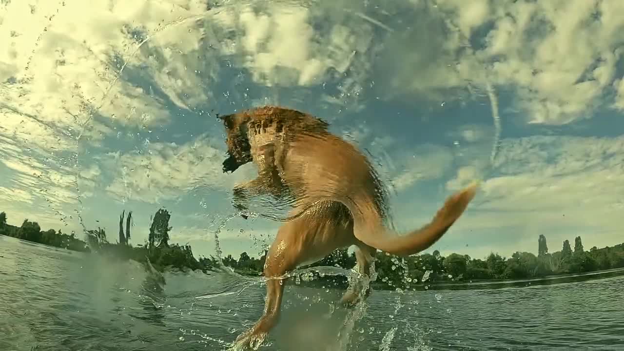 Dogs Swimming in Pool