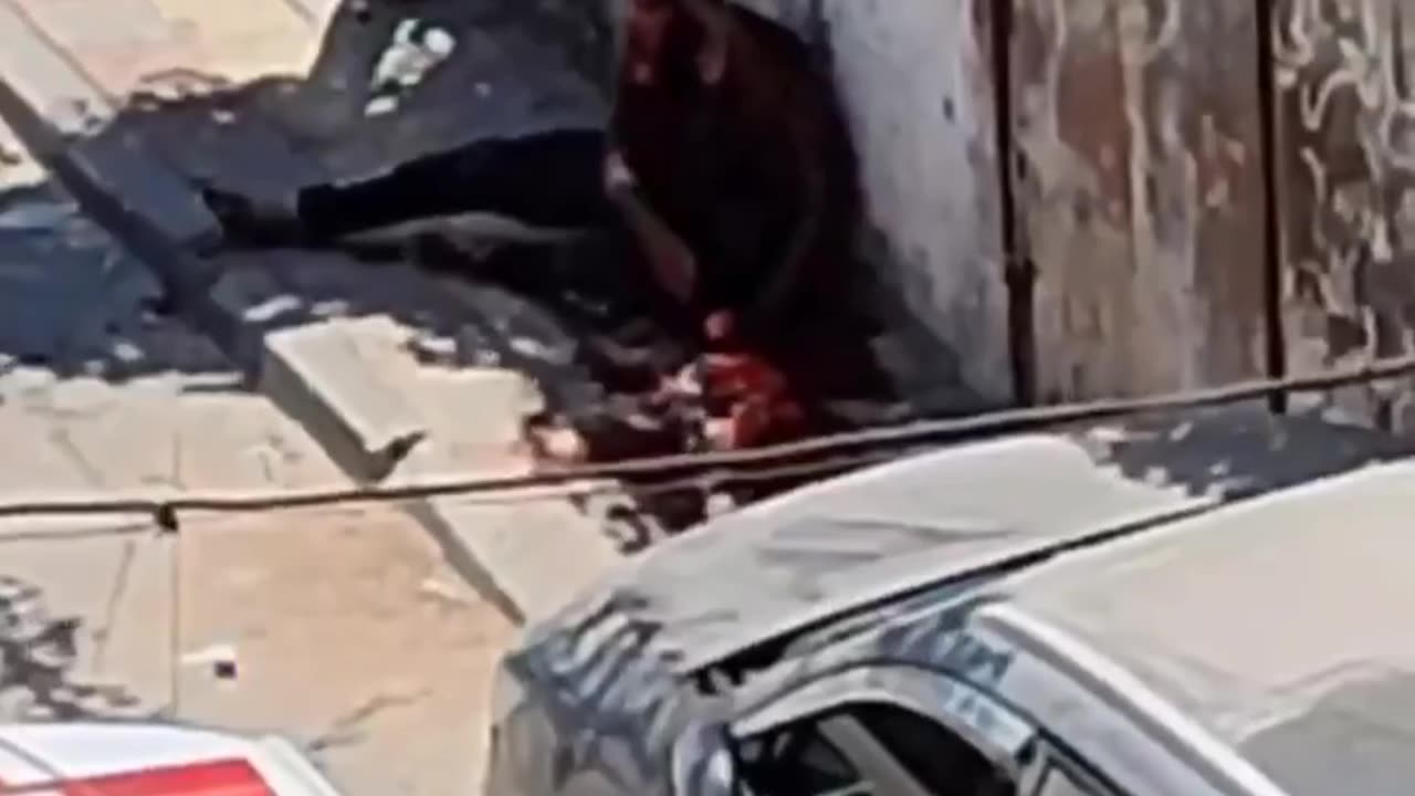 Israeli terrorists execute a man who was riding his bike in broad daylight...