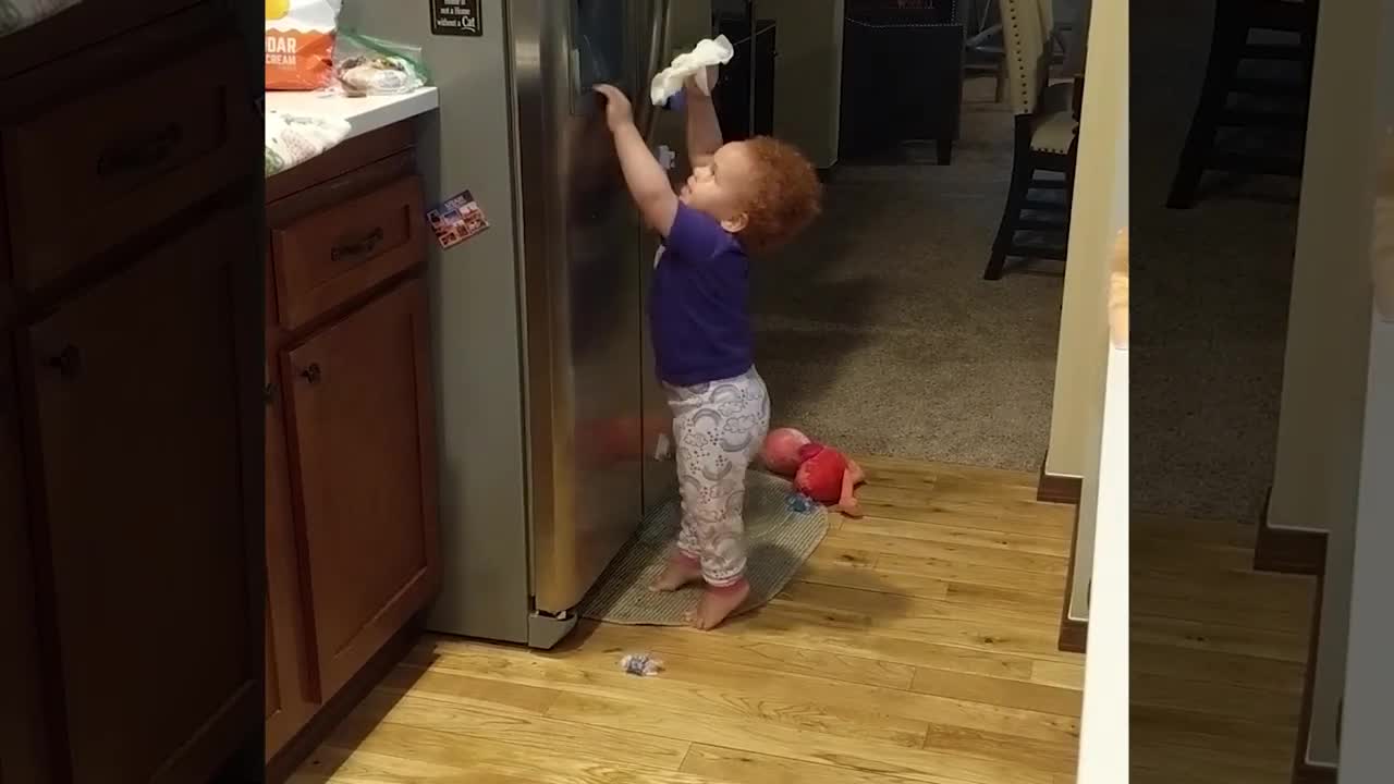 What Happens When Baby Open The Fridge - Funny baby video Duration: 2:04