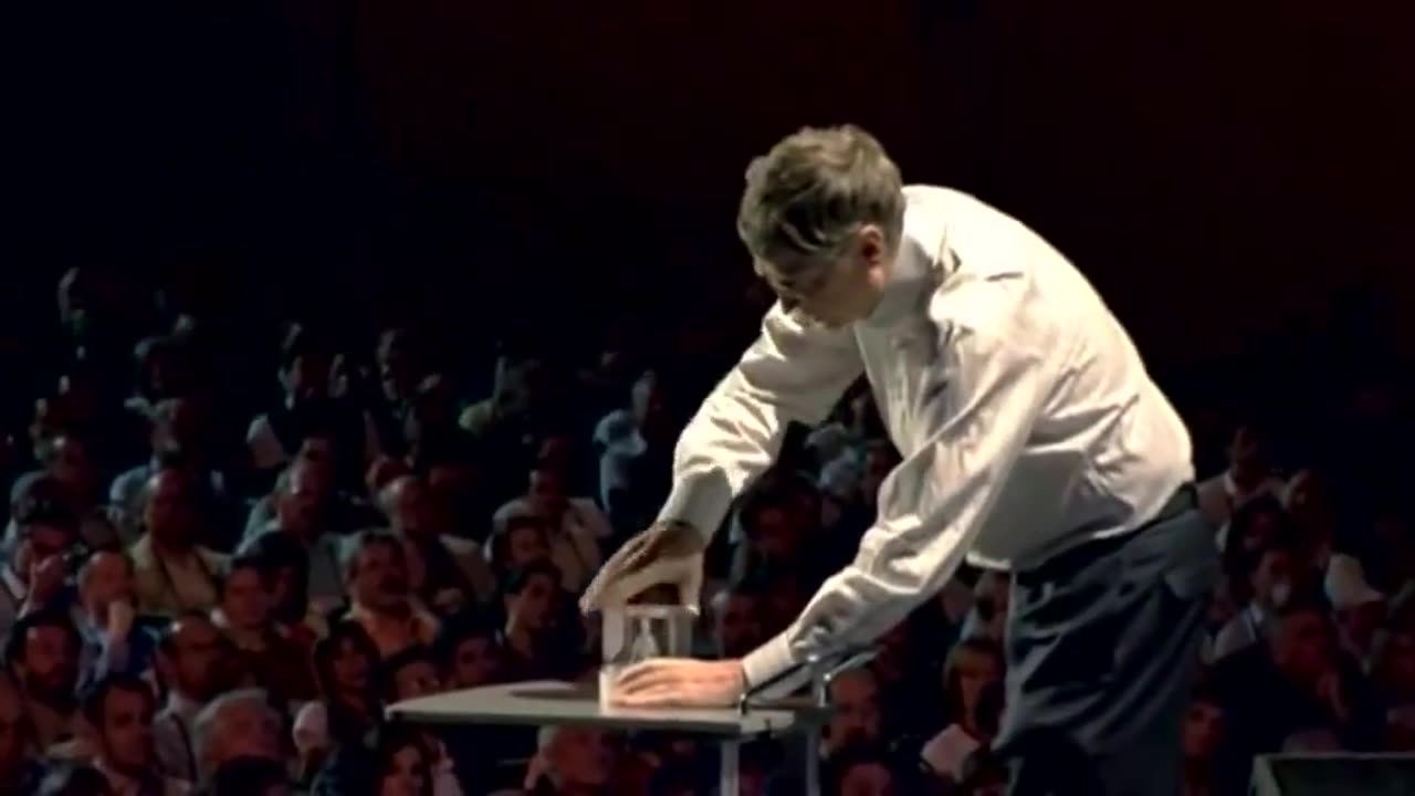 Bill Gates releasing mosquitoes into the audience at a TED talk about malaria