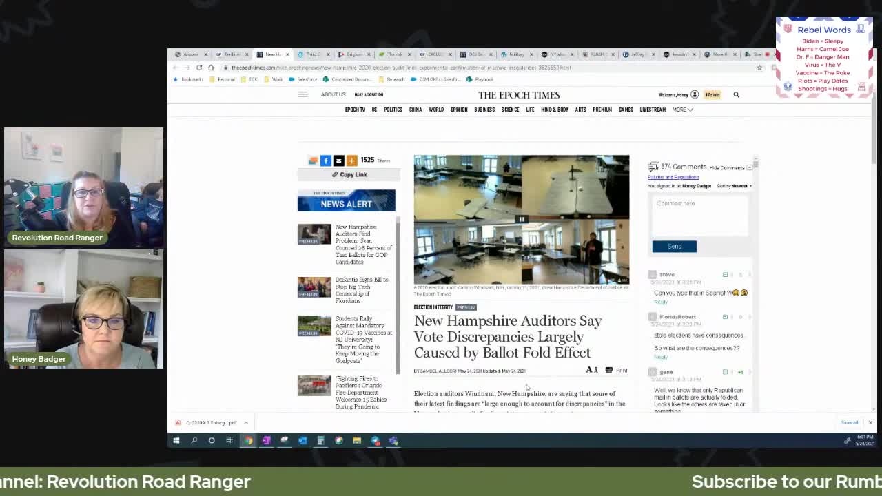 Revolution Road Ranger - Fauci/Liar, AZ Audit, GA Audit, FL Censorship 05/24/21