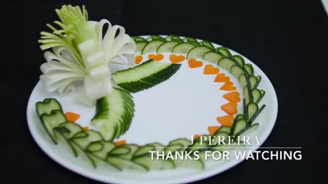 CUCUMBER DECORATION | How to Carving Vebetables