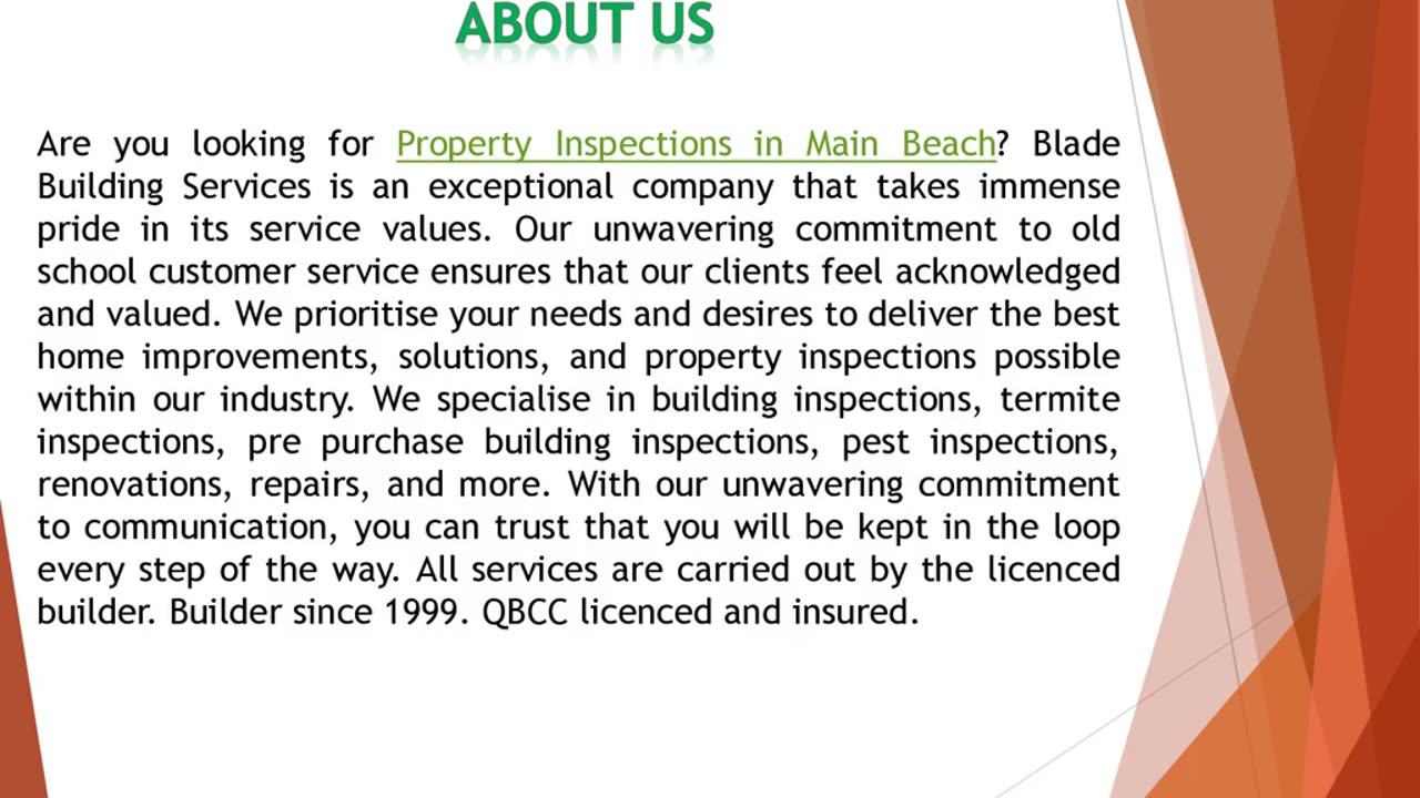 Are you looking for Property Inspections in Main Beach?