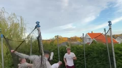 instant regret- dude gets launched on trampoline by his friends