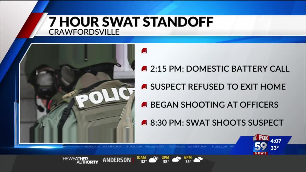 SWAT Standoff Ends with Man Being Shot in Crawfordsville, Indiana