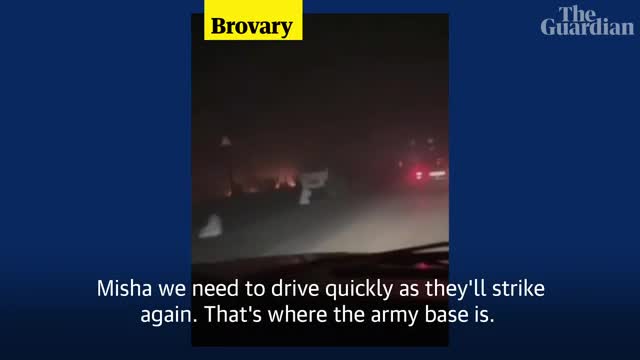 Footage of fires at Ukrainian military base after reported air strike outside Ky