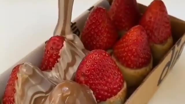 Delicious for lovers of chocolate and strawberries