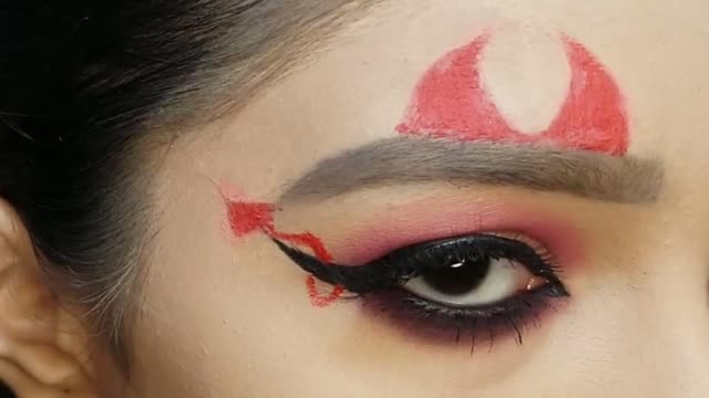 CUTE Devil Eye Look Eye Makeup Tutorial For Halloween Happy Halloween🎃