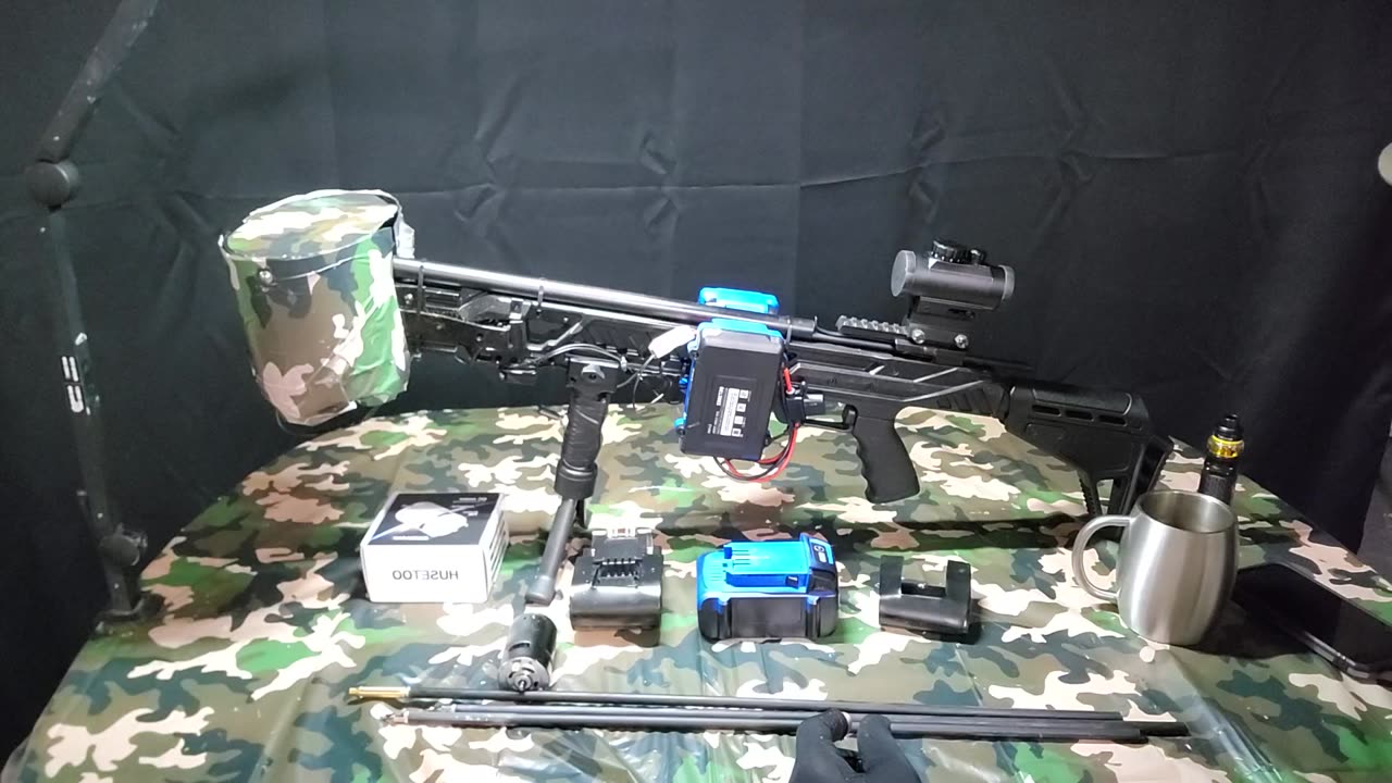 Electric Arrow Rifle upgraded and chronograph test two.