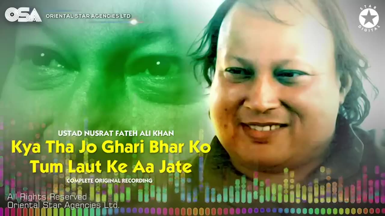 Kia tha jo ghari bhar ko tum lout ke aa jaty (best Qawwali).Ustad Nusrat Fateh Ali Khan.