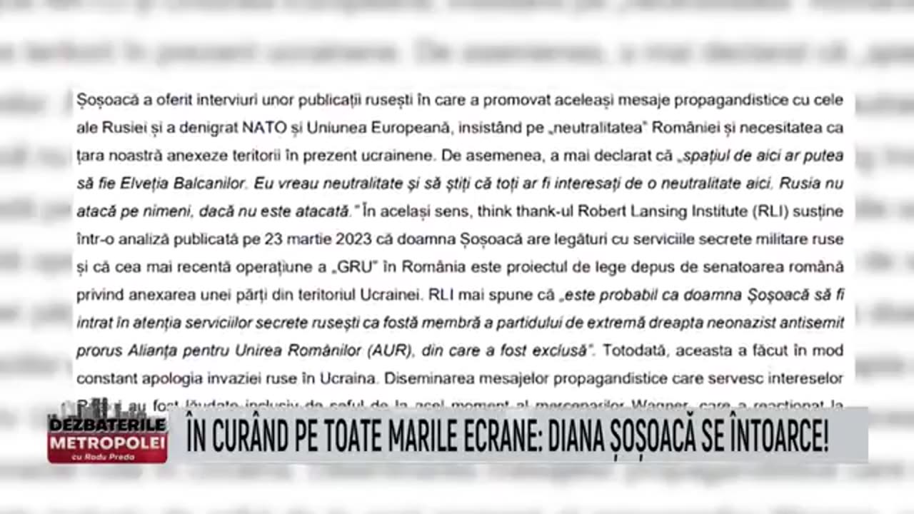 DIANA ȘOȘOACĂ la Metropola TV! - 28 octombrie 2024