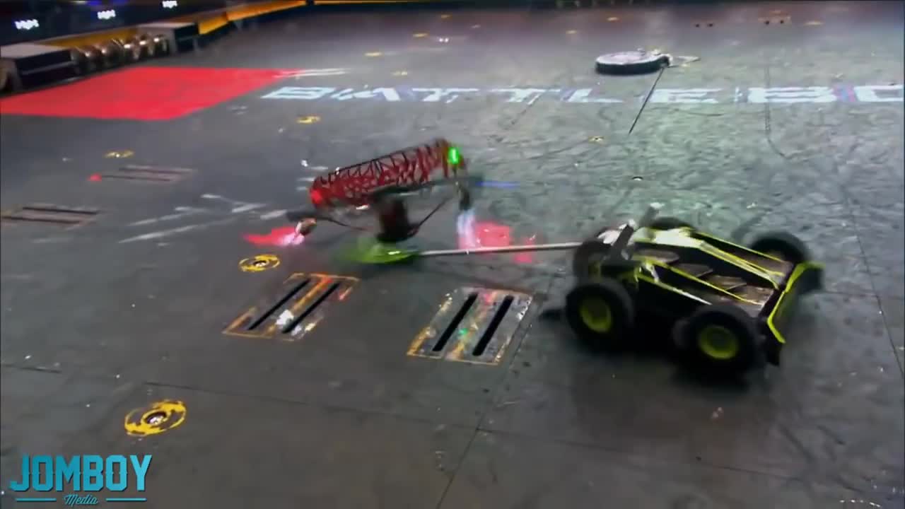 Rake Takes Down Drone In Robot Battle