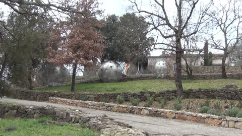 Templar Commandery Peyrassol House of the Sun, weird Statues & chased by guys with sledge hammers